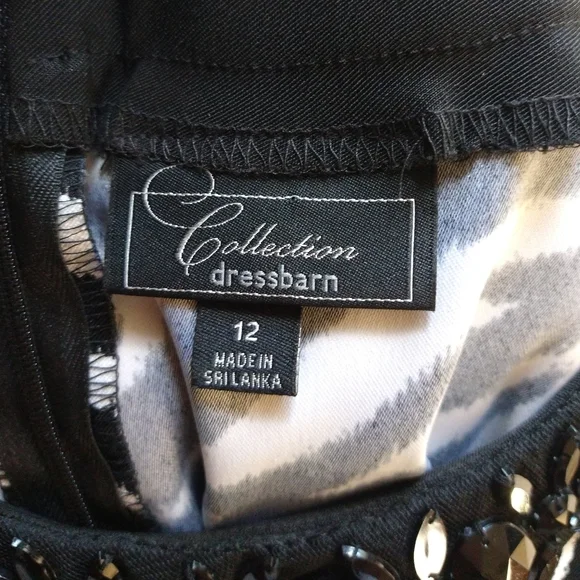 Dressbarn Black And White Zebra Print Sleeveless Dress - Picture 3 of 10